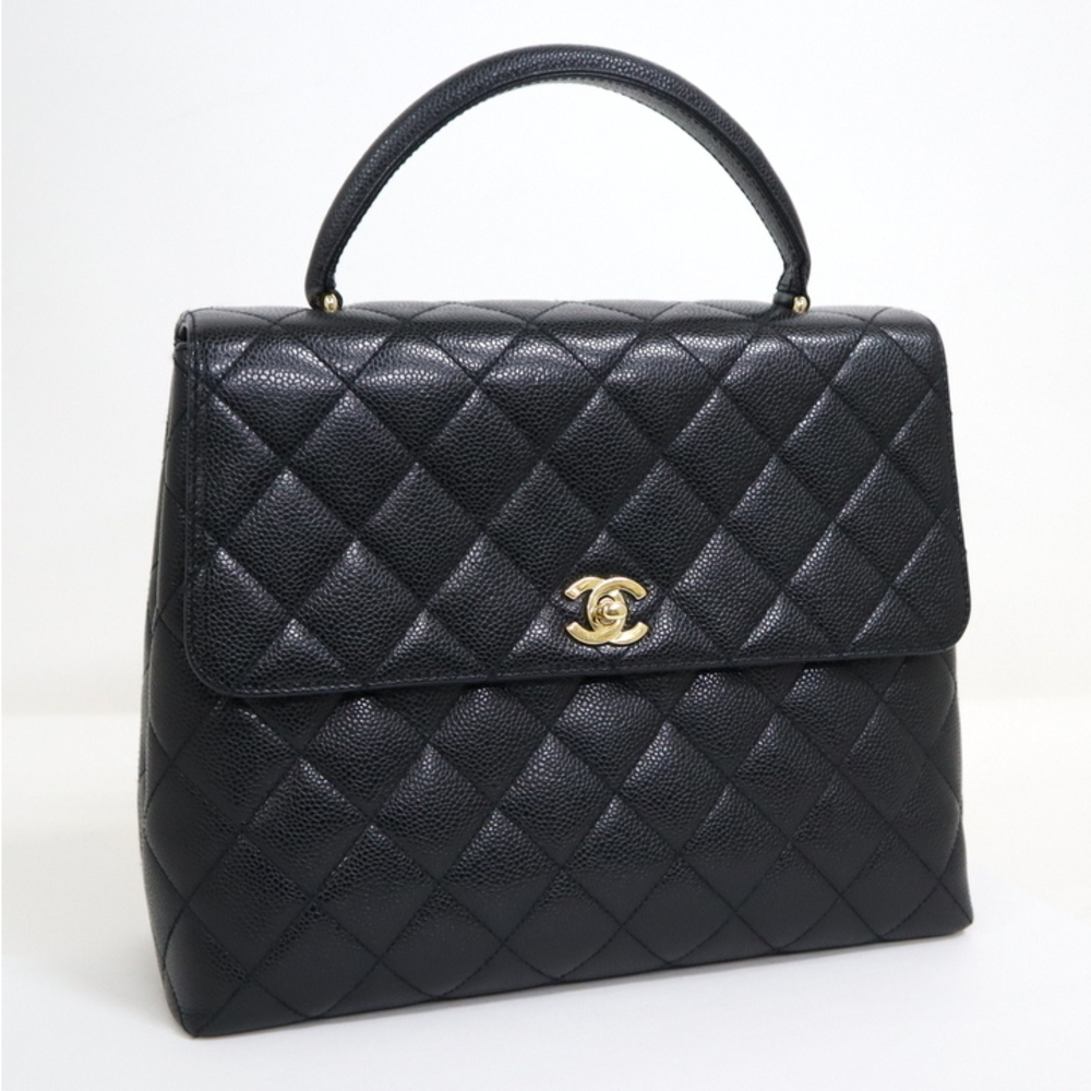 Chanel Matelasse Coco Mark Caviar Skin Black